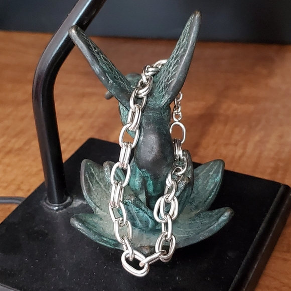 Sterling Double Link Bracelet ITALY - Picture 9 of 16